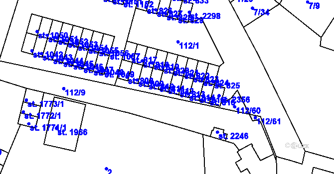 Parcela st. 812 v KÚ Podklášteří, Katastrální mapa
