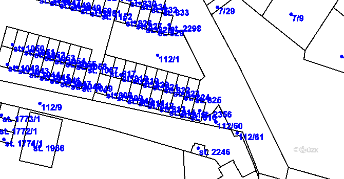 Parcela st. 823 v KÚ Podklášteří, Katastrální mapa