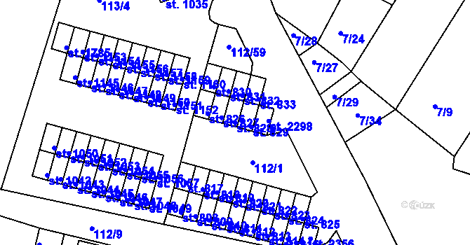 Parcela st. 828 v KÚ Podklášteří, Katastrální mapa
