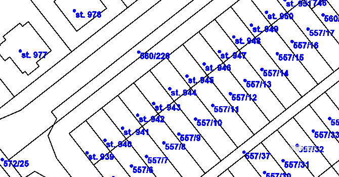 Parcela st. 944 v KÚ Podklášteří, Katastrální mapa