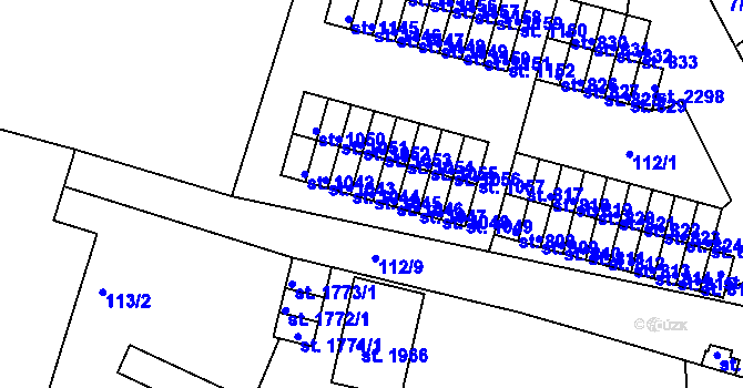Parcela st. 1045 v KÚ Podklášteří, Katastrální mapa