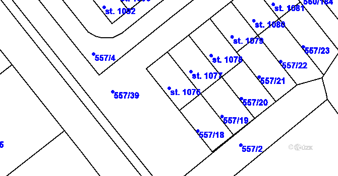 Parcela st. 1076 v KÚ Podklášteří, Katastrální mapa