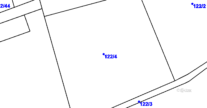 Parcela st. 122/4 v KÚ Podklášteří, Katastrální mapa
