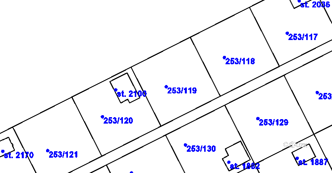 Parcela st. 253/119 v KÚ Podklášteří, Katastrální mapa