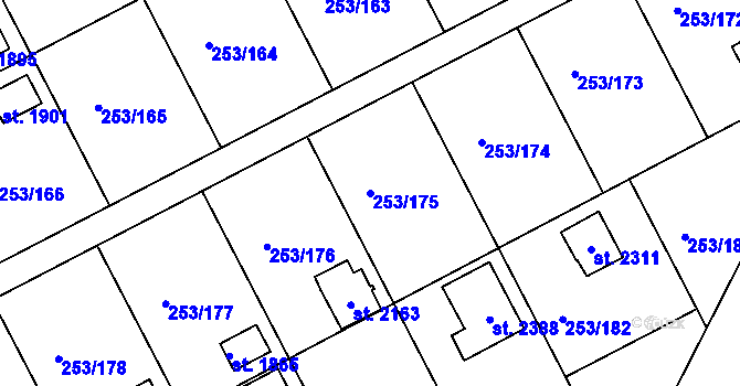 Parcela st. 253/175 v KÚ Podklášteří, Katastrální mapa