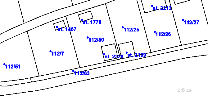 Parcela st. 2328 v KÚ Podklášteří, Katastrální mapa