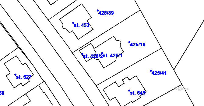 Parcela st. 426/1 v KÚ Týn u Třebíče, Katastrální mapa