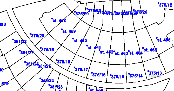 Parcela st. 461 v KÚ Týn u Třebíče, Katastrální mapa