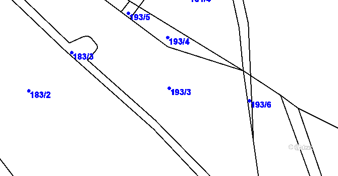 Parcela st. 193/3 v KÚ Týn u Třebíče, Katastrální mapa