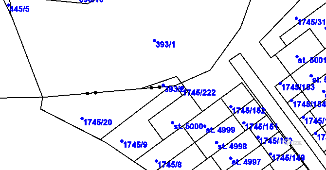Parcela st. 393/2 v KÚ Týn u Třebíče, Katastrální mapa