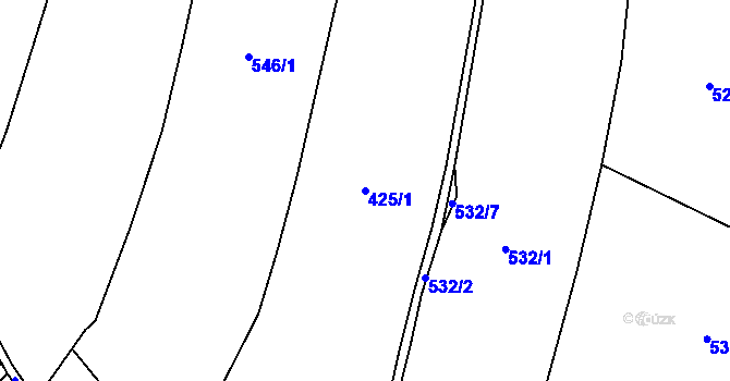 Parcela st. 425/1 v KÚ Týn u Třebíče, Katastrální mapa