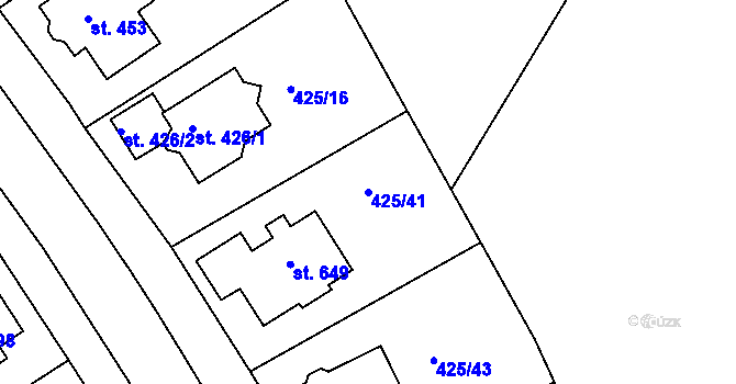 Parcela st. 425/41 v KÚ Týn u Třebíče, Katastrální mapa