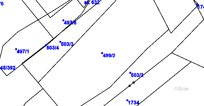 Parcela st. 499/2 v KÚ Týn u Třebíče, Katastrální mapa