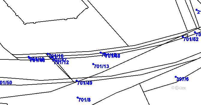Parcela st. 701/17 v KÚ Týn u Třebíče, Katastrální mapa