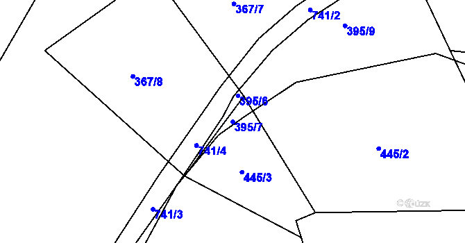 Parcela st. 395/7 v KÚ Týn u Třebíče, Katastrální mapa