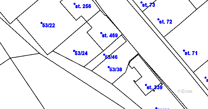 Parcela st. 53/46 v KÚ Týn u Třebíče, Katastrální mapa