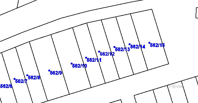 Parcela st. 562/12 v KÚ Týn u Třebíče, Katastrální mapa