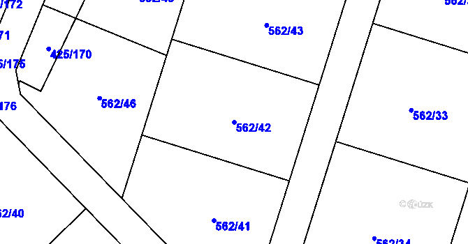 Parcela st. 562/42 v KÚ Týn u Třebíče, Katastrální mapa