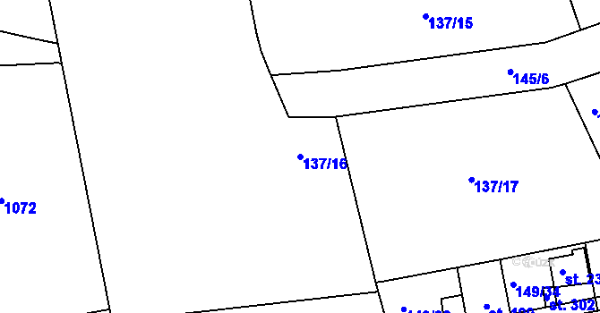 Parcela st. 137/16 v KÚ Třebichovice, Katastrální mapa