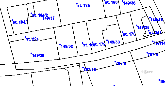 Parcela st. 167 v KÚ Třebichovice, Katastrální mapa