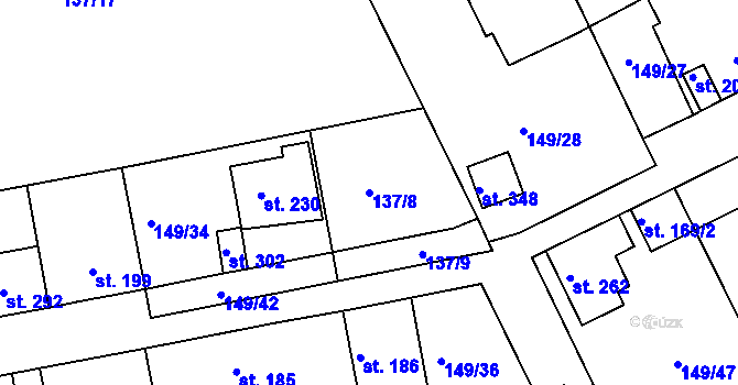 Parcela st. 137/8 v KÚ Třebichovice, Katastrální mapa