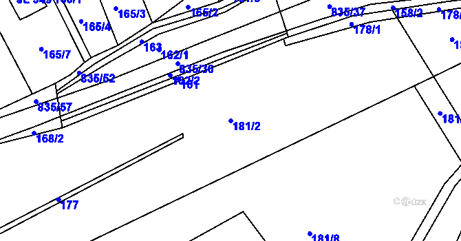 Parcela st. 181/2 v KÚ Třebichovice, Katastrální mapa
