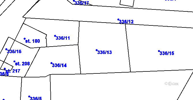 Parcela st. 336/13 v KÚ Třebichovice, Katastrální mapa