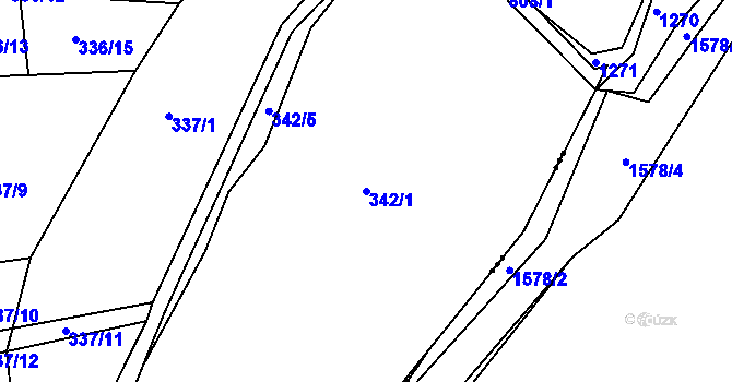 Parcela st. 342/1 v KÚ Třebichovice, Katastrální mapa