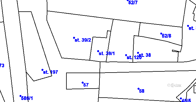 Parcela st. 39/1 v KÚ Třebívlice, Katastrální mapa