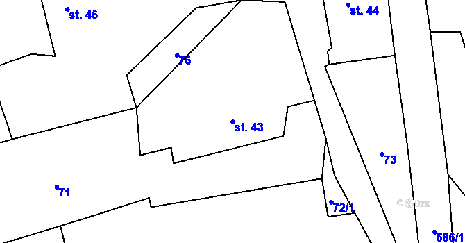 Parcela st. 43 v KÚ Třebívlice, Katastrální mapa