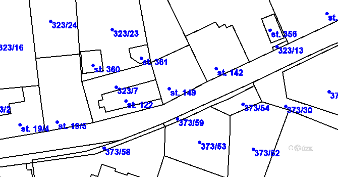 Parcela st. 149 v KÚ Třebívlice, Katastrální mapa