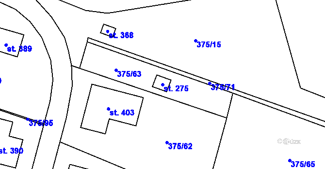 Parcela st. 275 v KÚ Třebívlice, Katastrální mapa