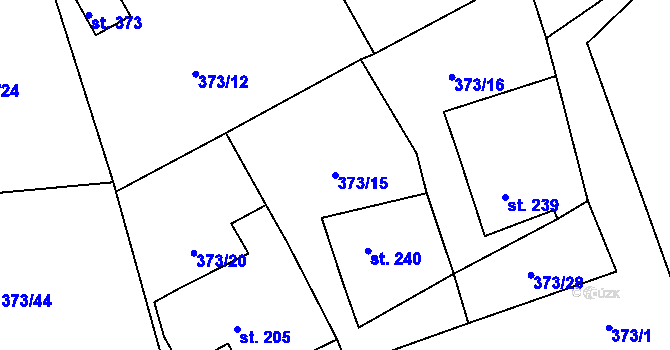 Parcela st. 373/15 v KÚ Třebívlice, Katastrální mapa