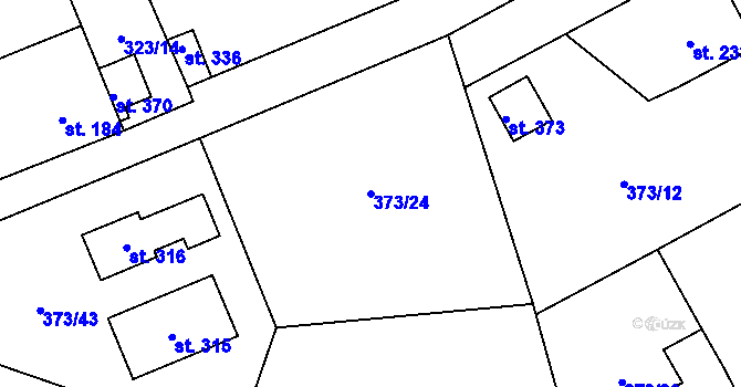 Parcela st. 373/24 v KÚ Třebívlice, Katastrální mapa