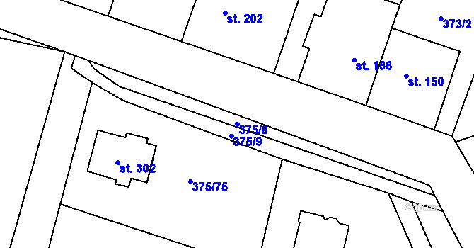 Parcela st. 375/8 v KÚ Třebívlice, Katastrální mapa