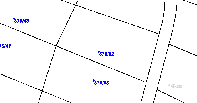 Parcela st. 375/52 v KÚ Třebívlice, Katastrální mapa