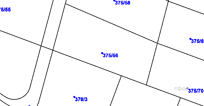Parcela st. 375/56 v KÚ Třebívlice, Katastrální mapa