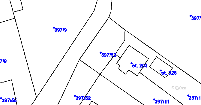 Parcela st. 397/53 v KÚ Třebívlice, Katastrální mapa