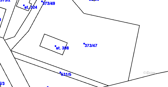 Parcela st. 373/47 v KÚ Třebívlice, Katastrální mapa