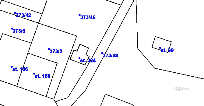 Parcela st. 373/49 v KÚ Třebívlice, Katastrální mapa
