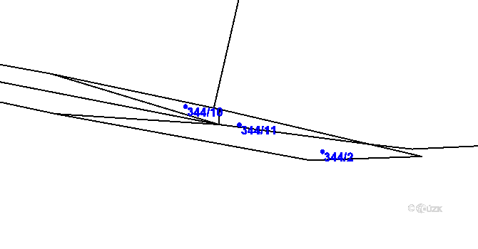 Parcela st. 344/11 v KÚ Třebívlice, Katastrální mapa
