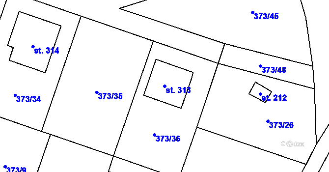 Parcela st. 313 v KÚ Třebívlice, Katastrální mapa