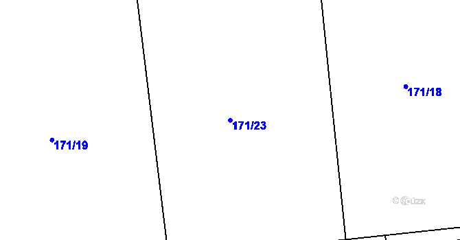 Parcela st. 171/23 v KÚ Třebívlice, Katastrální mapa