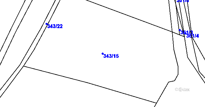 Parcela st. 343/15 v KÚ Třebívlice, Katastrální mapa