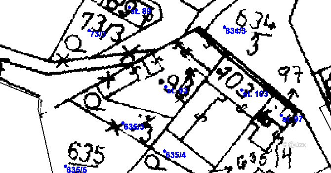 Parcela st. 93 v KÚ Třebíz, Katastrální mapa