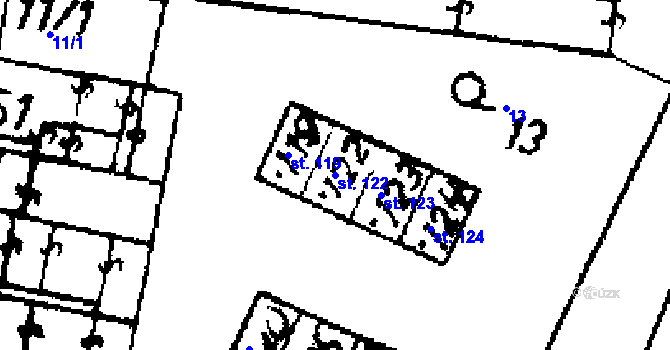 Parcela st. 122 v KÚ Třebíz, Katastrální mapa
