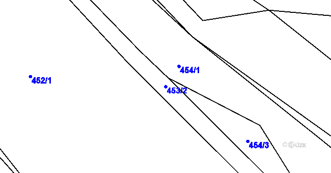 Parcela st. 453/2 v KÚ Bozdíš, Katastrální mapa