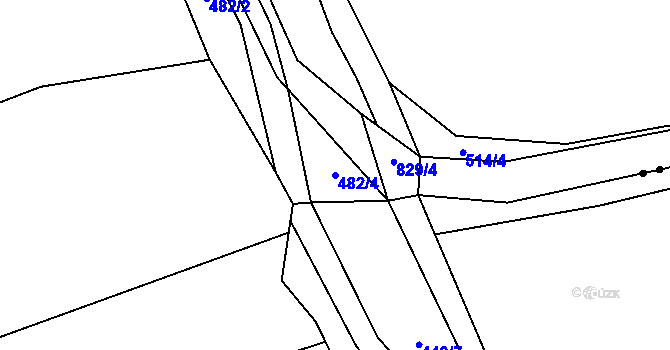 Parcela st. 482/4 v KÚ Bozdíš, Katastrální mapa