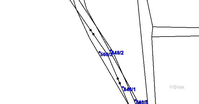 Parcela st. 560/2 v KÚ Bozdíš, Katastrální mapa