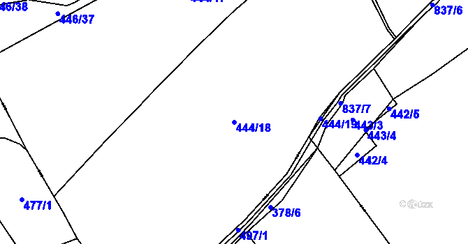 Parcela st. 444/18 v KÚ Bozdíš, Katastrální mapa